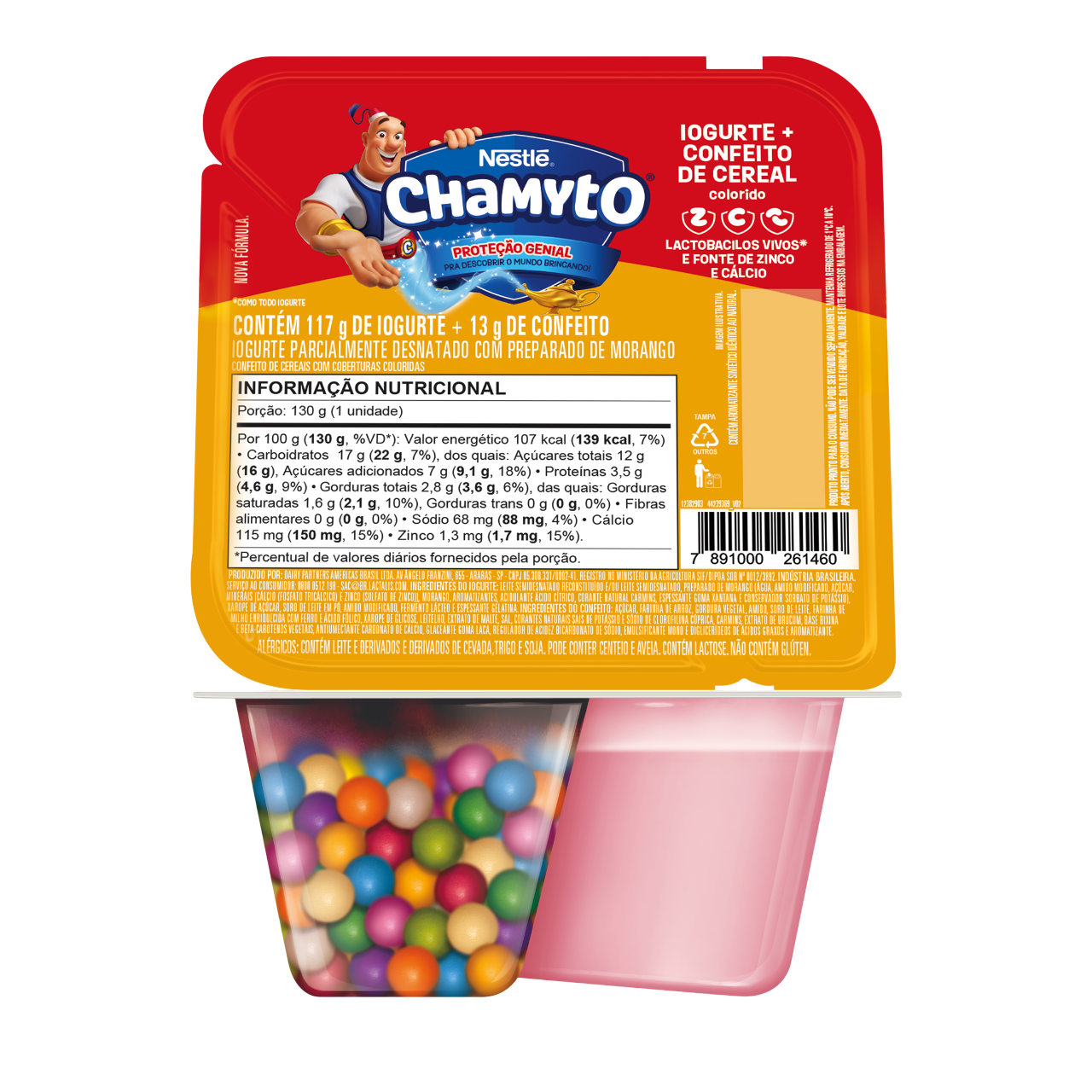 Chamyto 1+1 Morango e Cereal colorido 130g
