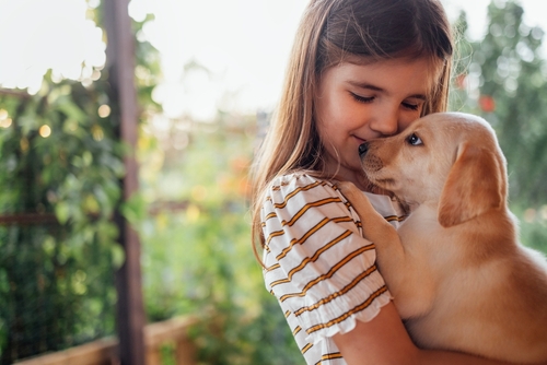 Banner da matéria Dar um cachorro para criança é uma boa ideia? Entenda os benefícios e como escolher o pet ideal para cada fase da infância